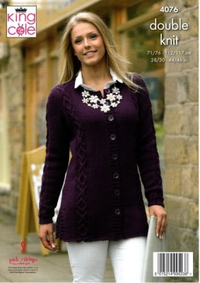 Knitting Pattern - King Cole 4076 - Merino Blend DK - Sweater & Cardigan